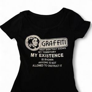 Hysteric Glamour Black Shirt with White Graphic